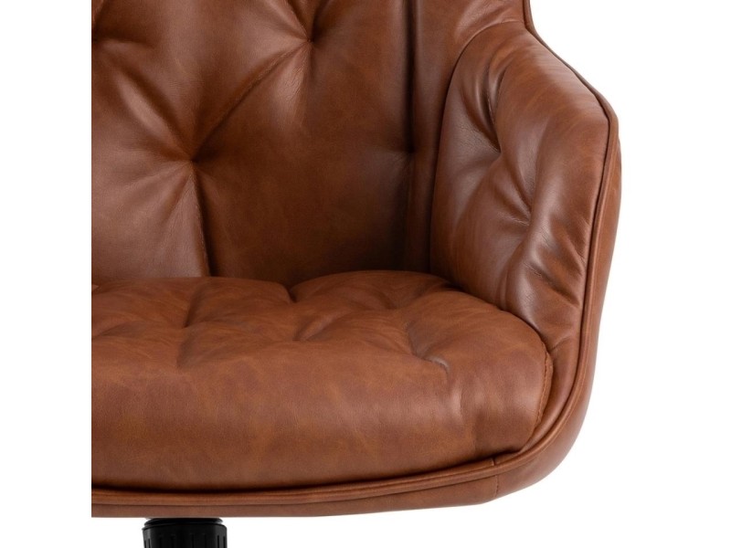 Fotel biurowy Erik brązowy PU - ACTONA